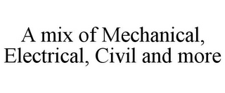 A MIX OF MECHANICAL, ELECTRICAL, CIVIL AND MORE