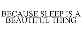 BECAUSE SLEEP IS A BEAUTIFUL THING