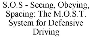 S.O.S - SEEING, OBEYING, SPACING: THE M.O.S.T. SYSTEM FOR DEFENSIVE DRIVING