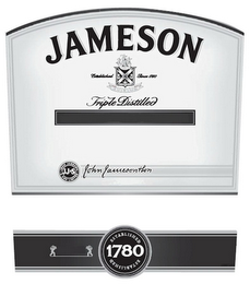 JAMESON ESTABLISHED SINCE 1780 SINE METU TRIPLE DISTILLED JOHN JAMESON & SON LIMITED JJ&S JOHN JAMESON & SON ESTABLISHED 1780 ESTABLISHED