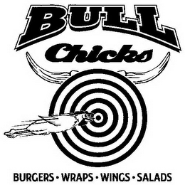 BULL CHICKS BURGERS · WRAPS · WINGS · SALADS