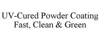 UV-CURED POWDER COATING FAST, CLEAN & GREEN