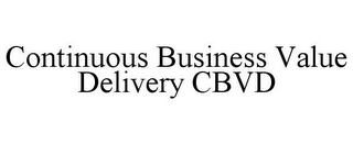 CONTINUOUS BUSINESS VALUE DELIVERY CBVD