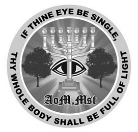 IF THINE EYE BE SINGLE, THY WHOLE BODY SHALL BE FULL OF LIGHT AOM, MST