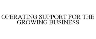 OPERATING SUPPORT FOR THE GROWING BUSINESS