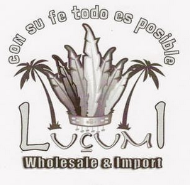 CON SU FE TODO ES POSIBLE LUCUMI WHOLESALE & IMPORT