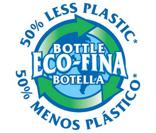 BOTTLE ECO-FINA BOTELLA 50% LESS PLASTIC* 50% MENOS PLÁSTICO*