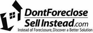 DONTFORECLOSE SELL INSTEAD.COM INSTEAD OF FORECLOSURE, DISCOVER A BETTER SOLUTION