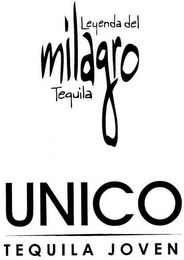 LEYENDA DEL MILAGRO TEQUILA UNICO TEQUILA JOVEN