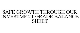 SAFE GROWTH THROUGH OUR INVESTMENT GRADE BALANCE SHEET