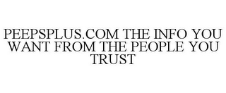 PEEPSPLUS.COM THE INFO YOU WANT FROM THE PEOPLE YOU TRUST