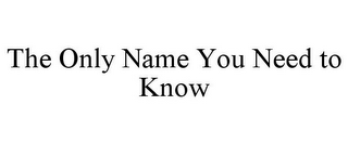 THE ONLY NAME YOU NEED TO KNOW