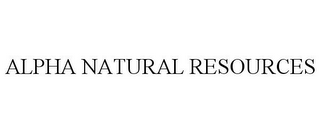 ALPHA NATURAL RESOURCES