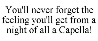 YOU'LL NEVER FORGET THE FEELING YOU'LL GET FROM A NIGHT OF ALL A CAPELLA!