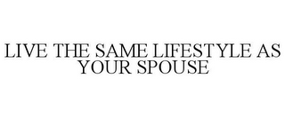 LIVE THE SAME LIFESTYLE AS YOUR SPOUSE