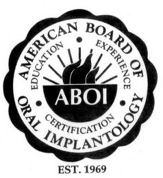 ABOI AMERICAN BOARD OF ORAL IMPLANTOLOGY EDUCATION EXPERIENCE CERTIFICATION EST. 1969