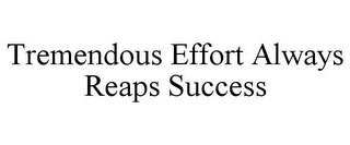 TREMENDOUS EFFORT ALWAYS REAPS SUCCESS