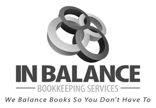 IN BALANCE BOOKKEEPING SERVICES WE BALANCE BOOKS SO YOU DON'T HAVE TO