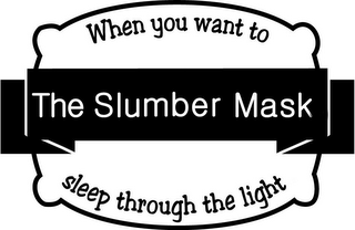 THE SLUMBER MASK WHEN YOU WANT TO SLEEP THROUGH THE LIGHT