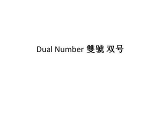 DUAL NUMBER