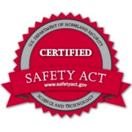 U.S. DEPARTMENT OF HOMELAND SECURITY, SCIENCE AND TECHNOLOGY, SAFETY ACT CERTIFIED, WWW.SAFETY.ACT.GOV