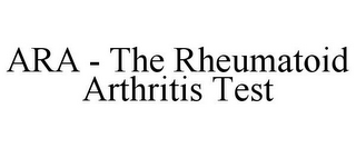 ARA - THE RHEUMATOID ARTHRITIS TEST