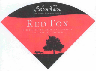 BELTON FARM TRADITIONAL HANDMADE CHEESE RED FOX RED LEICESTER WITH A CUNNINGLY UNEXPECTED CRUNCH