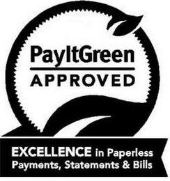 PAYITGREEN APPROVED EXCELLENCE IN PAPERLESS PAYMENTS, STATEMENTS & BILLS