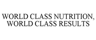 WORLD CLASS NUTRITION, WORLD CLASS RESULTS