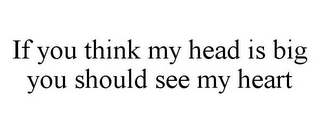 IF YOU THINK MY HEAD IS BIG YOU SHOULD SEE MY HEART