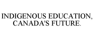 INDIGENOUS EDUCATION, CANADA'S FUTURE.