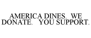 AMERICA DINES. WE DONATE. YOU SUPPORT.