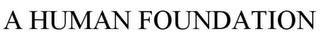 A HUMAN FOUNDATION