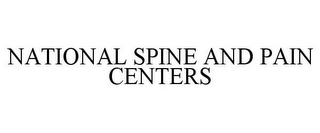 NATIONAL SPINE AND PAIN CENTERS