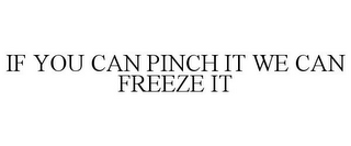 IF YOU CAN PINCH IT WE CAN FREEZE IT