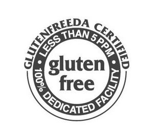 GLUTEN FREE GLUTENFREEDA CERTIFIED LESSTHAN 5 PPM 100% DEDICATED FACILITY