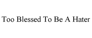 TOO BLESSED TO BE A HATER
