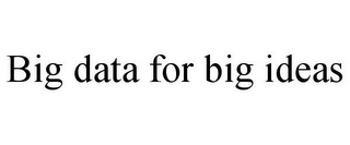 BIG DATA FOR BIG IDEAS