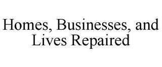 HOMES, BUSINESSES, AND LIVES REPAIRED