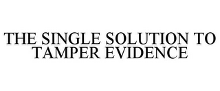 THE SINGLE SOLUTION TO TAMPER EVIDENCE