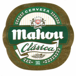 M MAHOU CERVEZA 1890 CLÁSICA 33CL