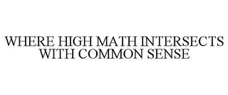 WHERE HIGH MATH INTERSECTS WITH COMMON SENSE