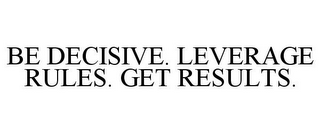 BE DECISIVE. LEVERAGE RULES. GET RESULTS.