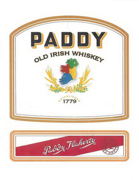 PADDY OLD IRISH WHISKEY ESTABLISHED 1779 PADDY FLAHERTY PRODUCT OF IRELAND EST. 1779