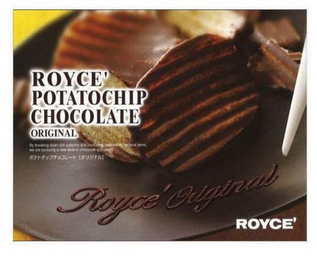 ROYCE' POTATOCHIP CHOCOLATE ORIGINAL BY BREAKING DOWN OLD CUSTOMS AND PRODUCING CONSISTENTLY ORIGINAL ITEMS, WE ARE PURSUING A NEW LEVEL IN CHOCOLATE ENJOYMENT. ROYCE' ORIGINAL ROYCE'