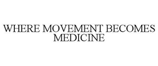 WHERE MOVEMENT BECOMES MEDICINE