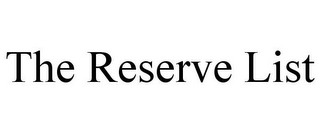 THE RESERVE LIST