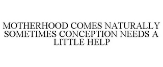 MOTHERHOOD COMES NATURALLY SOMETIMES CONCEPTION NEEDS A LITTLE HELP