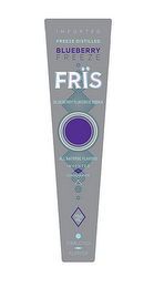 IMPORTED FREEZE DISTILLED BLUEBERRY FREEZE FRÏS BLUEBERRY FLAVORED VODKA ALL NATURAL FLAVORS INVENTED IN SCANDINAVIA 750 ML 35%ALC/VOL 70 PROOF