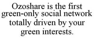 OZOSHARE IS THE FIRST GREEN-ONLY SOCIAL NETWORK TOTALLY DRIVEN BY YOUR GREEN INTERESTS.